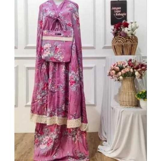KHONJIELABS MUKENA RAYON MOTIF SAKURA / MUKENA BALI JUMBO / MUKENA TRAVELING / MUKENA LEBARAN / MUKE