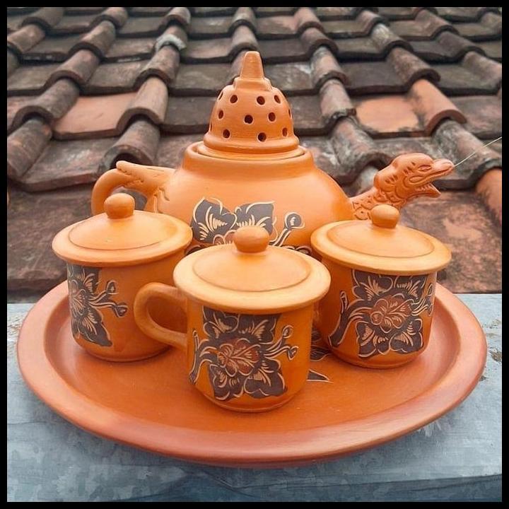 Poci Set Tanah Liat Borobudur Naga Teko Set Borobudur 100% Original