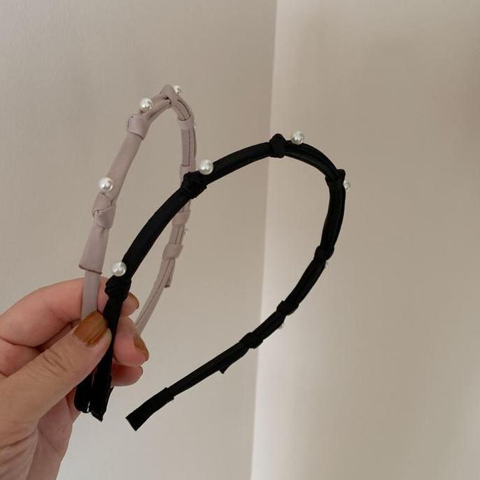 Caliloops Bando Bandana Tipis Mutiara Korea Wanita Dewasa Jiche