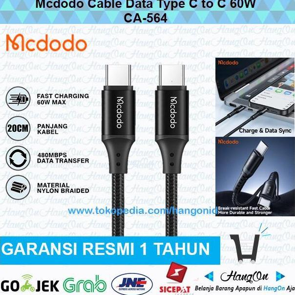 CA-7640 Type C to Type C Kabel Data PD 60Watt 4A 20CM Pendek