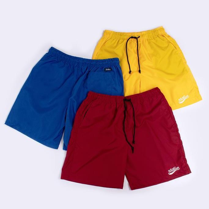 Celana Pendek Fortklass Parasut Olahraga Saku Resleting Pria Wanita Running Gym Sport Kolor Volly Fu