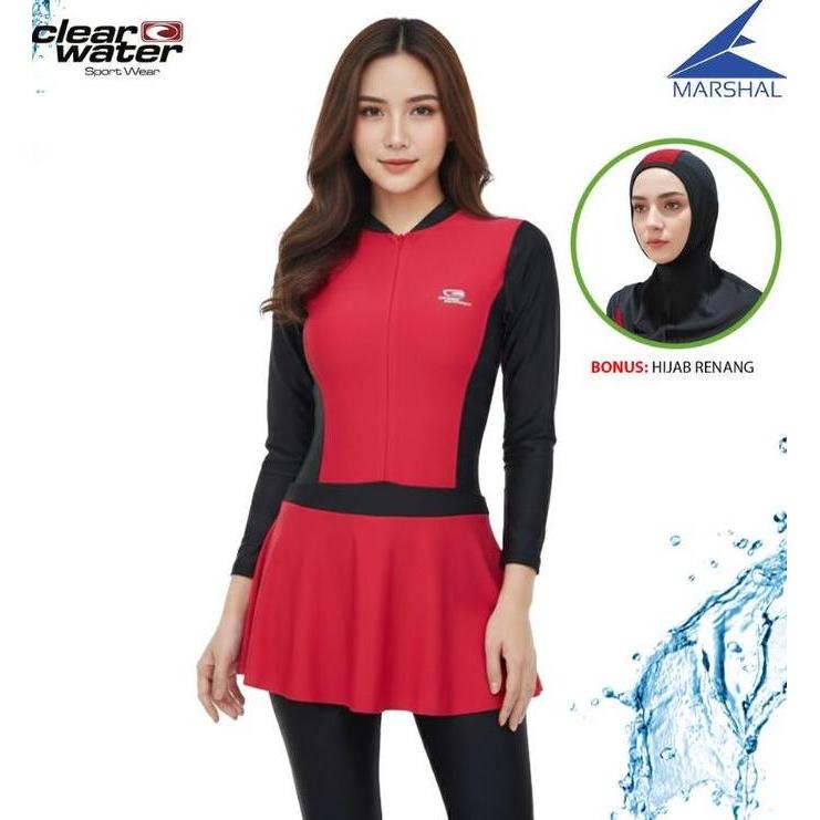 Clear Water Baju Renang Muslimah Set Setelan Baju Renang Wanita MDS001