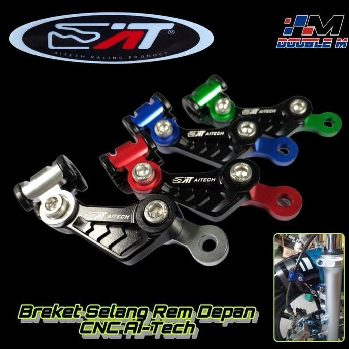 Breket Bracket Pegangan Selang Rem Depan Aitech Universal Matic Bebek Ninja R Ss Rr Rx King Jupiter 