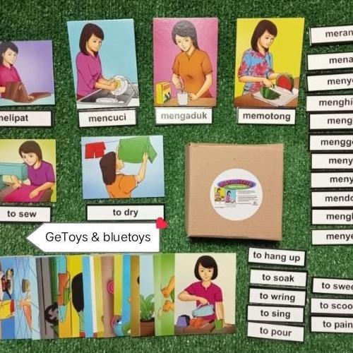 YukSayangAnak- Kartu Kata Kerja Ibu Terapi Wicara IQ Development Flash Cards