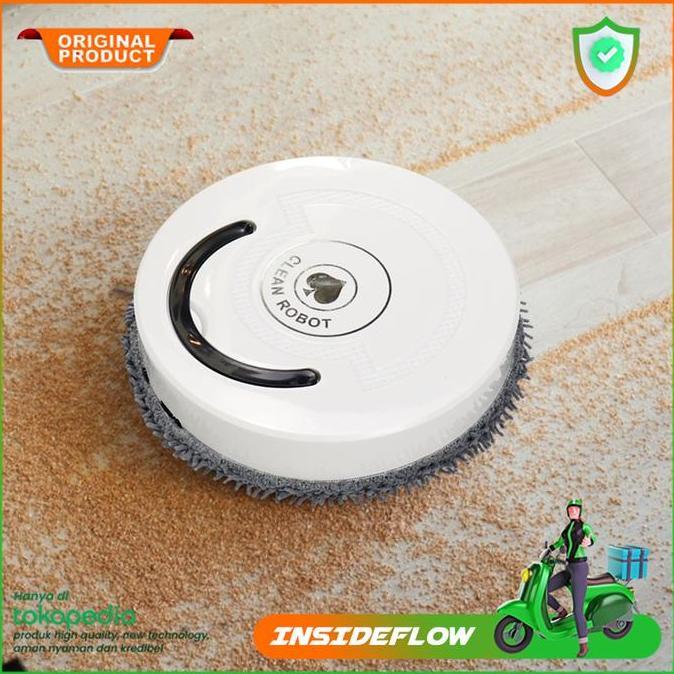 BEBAS ONGKIR - Robot Pembersih Lantai Pel Sapu Microfiber Otomatis Elektrik Cleaning