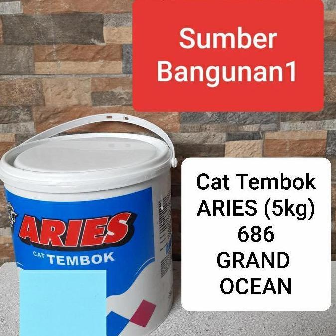 Cat tembok 5kg ARIES 686 GRAND OCEAN cat dinding warna biru 5 kg murah
