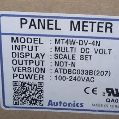 AUTONICS MT4W-DV-4N PANEL METER