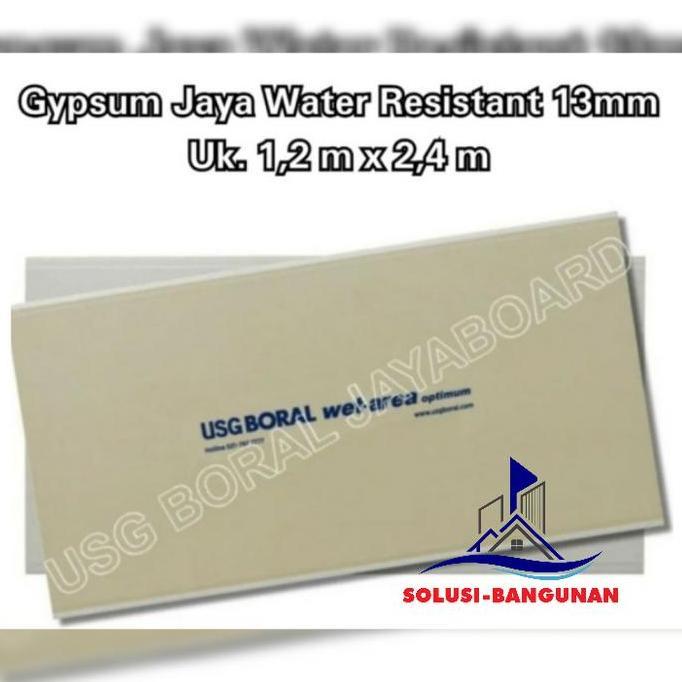 GYPSUM JAYA WR 13MM 1200X2400 / GYPSUM JAYABOARD WATER RESISTANT 13MM
