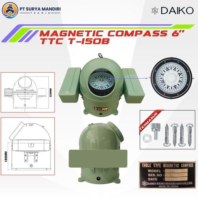 MAGNETIC COMPASS 6" TTC T150B DAIKO / KOMPAS MAGNET 6" T150B DAIKO