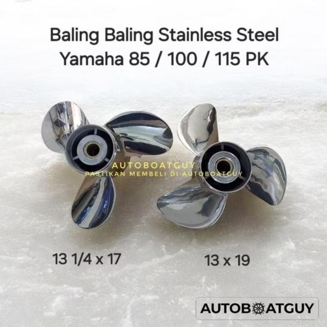 Propeller Yamaha 85 100 115 PK HP Stainless Steel / Baling Kipas Mesin Tempel