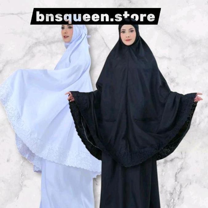 Mukena polos adem lembut mewah premium elegan Katun Mukenah Wanita Muslim Dewasa Motif Renda Mewah N