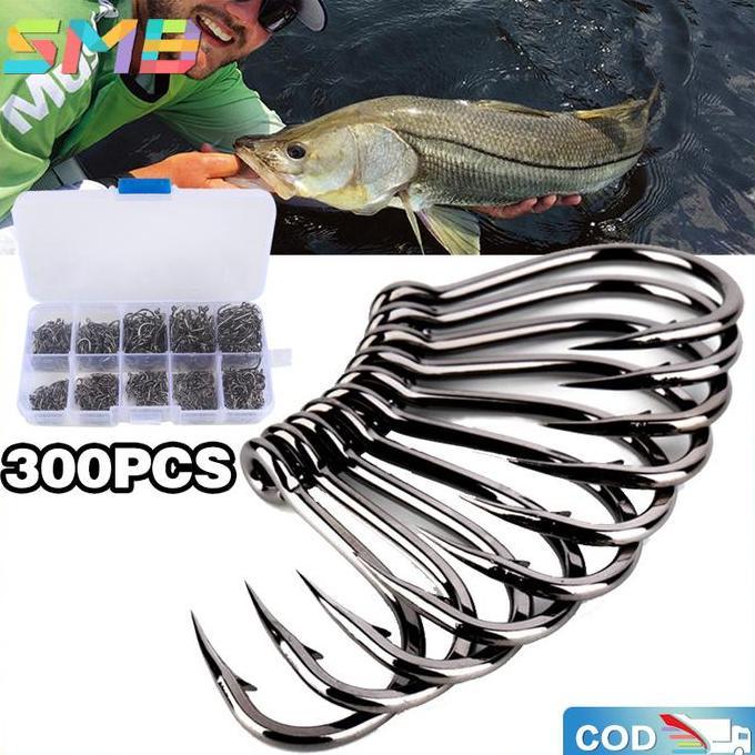 KIMDARY 300pcs Kail Pancing-Kail Pancing Bahan Baja Karbon-Fishing Hook