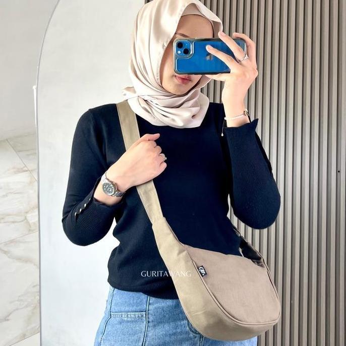 HEMAT LUAR BIASA [GURITAWANG] Haiko Bag Sling Bag & Shoulder Bag Tas Selempang & Bahu Kanvas Wanita 