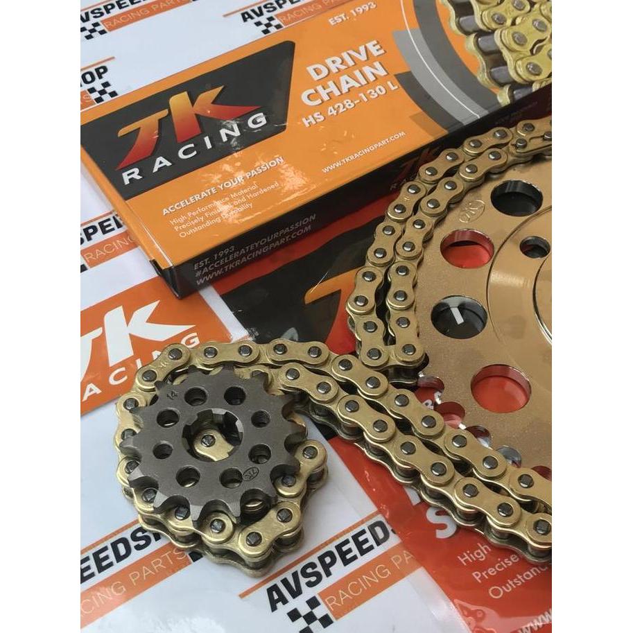 GIR GEAR SET TK SUPRA GTR 150/TER/CBR 150 + RANTAI TK 428 -130L Asli Racing Motor