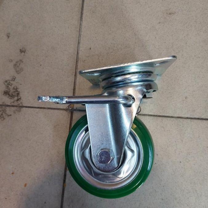 Grosir Roda Troli Pu Osaka 5 Inch Rem