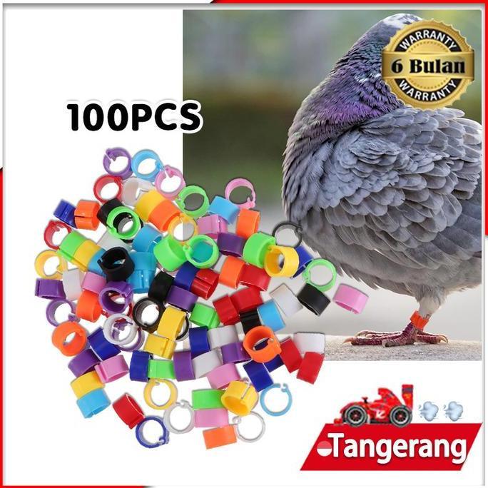 KIMDARY 100pcs/Bag Ring Jepit Merpati 8mm Ring Dewasa Merpati Random Pilihan 10 Warna