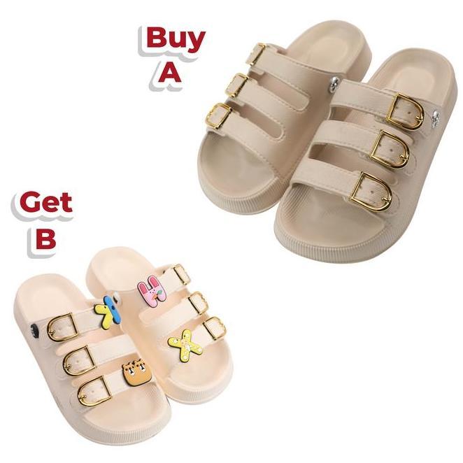 Buy 1 Get 1 Sandal Couple Ibu Dan Anak Sandal Slop Wanita Dewasa Free Sandal Slop Anak Sandal Slip O