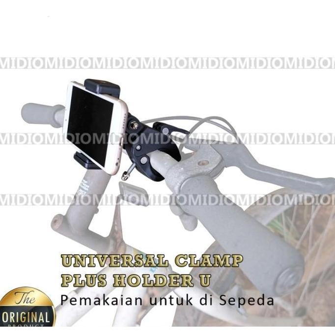 Bracket Holder Mount Clamp Jepit Stand Penjepit Tiang Tripod HP Motor