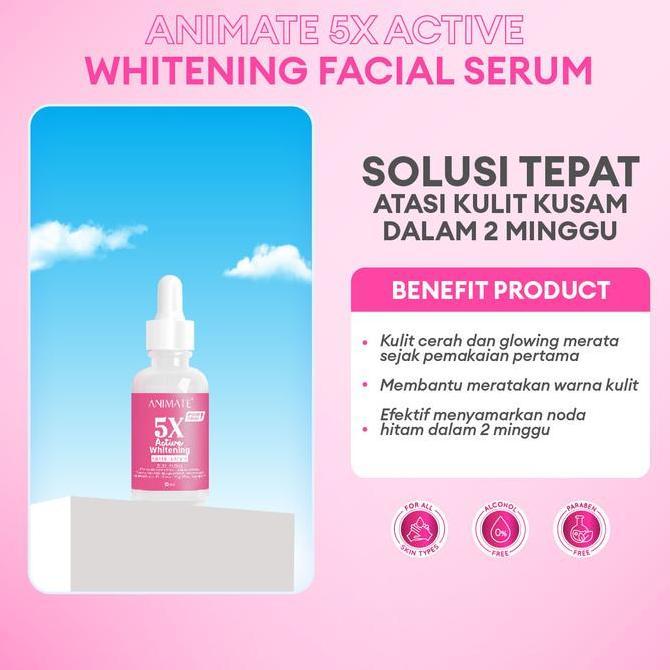Josei- Paket Kulit Glowing (Animate 5X Active Whitening Series 5In1 + 24K Gold Serum)