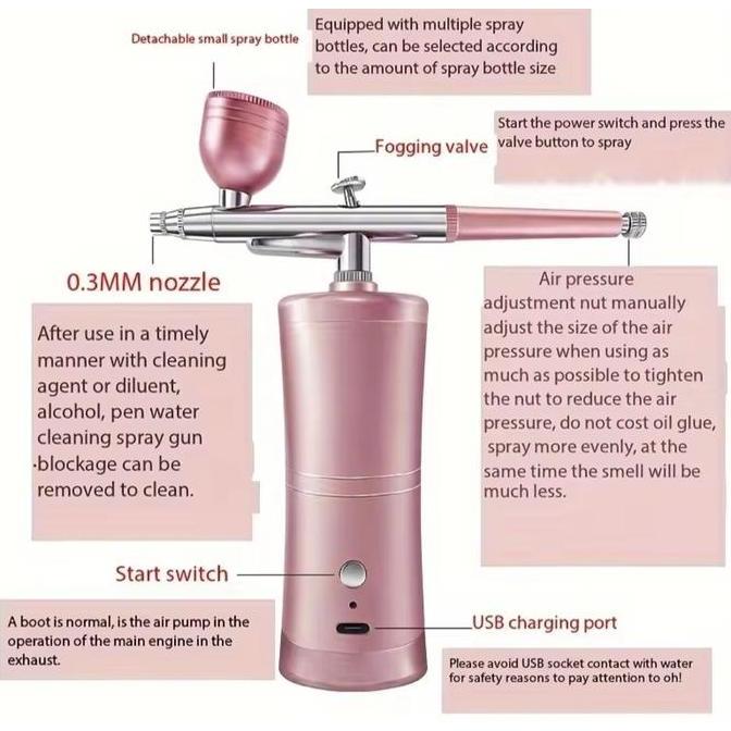 Sumimasen- Nail Airbrush Portable Compressor Gun Ombre Nails