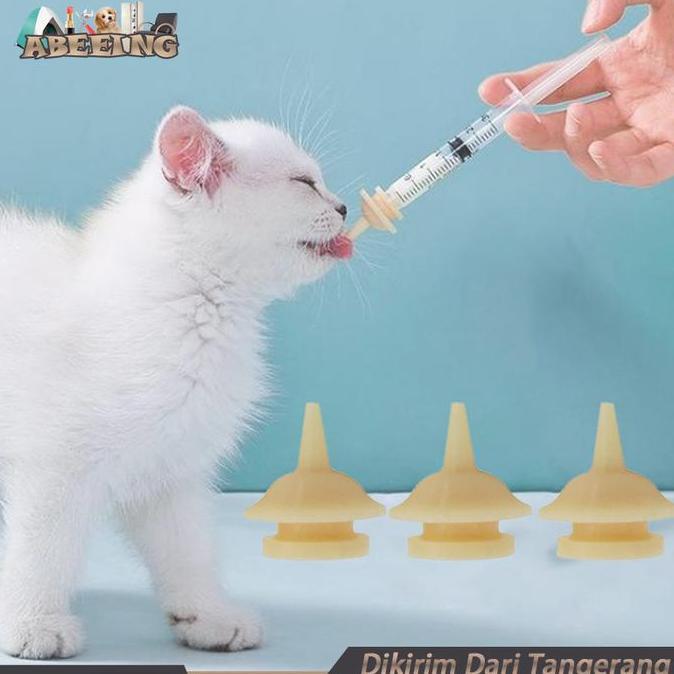 SYAUBAN Isi 3 Dot Susu Kucing Baru Lahir Silikon Pet Feeding Nipple Dot