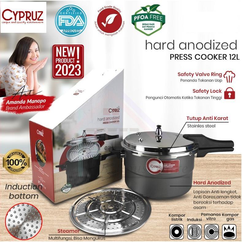 CYPRUZ PC-0412 Panci Presto 28 Cm 12 Liter | Pressure Cooker Induksi Panci Presto Induksi 12 Liter