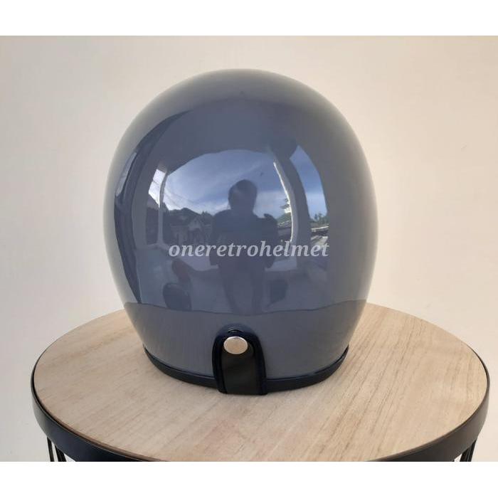 Helm Slim Head Tx 500 Grey Glossy - Helm Slim Head Custom Retro Original Dan Terpercaya