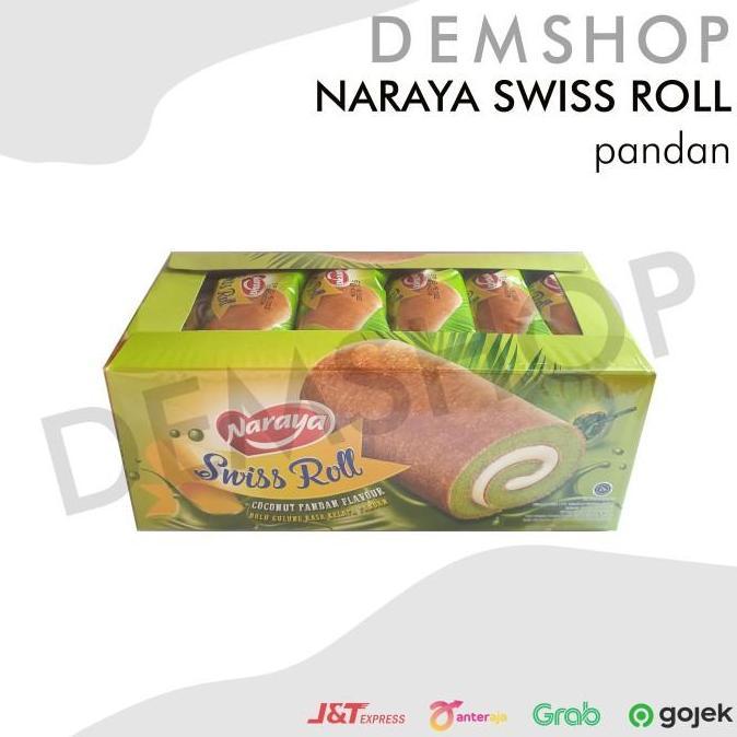 NARAYA SWISS ROLL CAKE 20 pcs - Kue Bolu Pandan Cokelat Chocolate