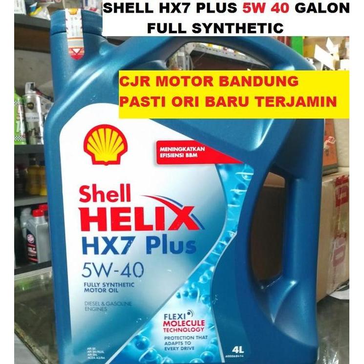 New- Oli Shell Helix Hx7 Plus 5W 40 1 Galon Oli Mobil Bensin & Diesel Hx 7