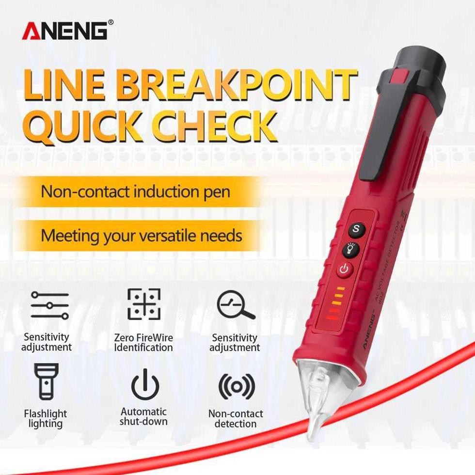 Tester Non Contact Ac Voltage Alert Detector 12V-1000V Vd802