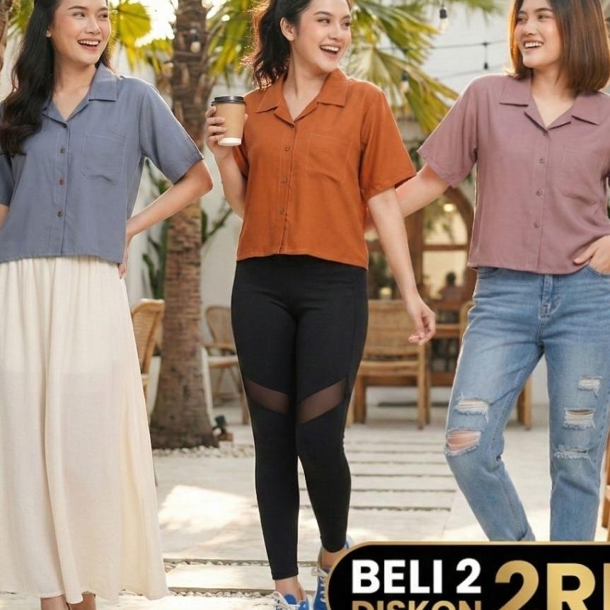 Kemeja Wanita Crop Polos
