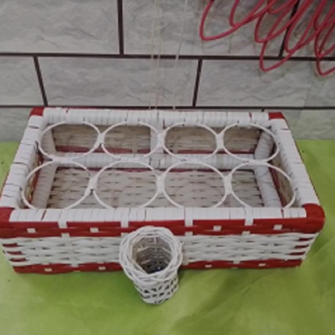 Termurah / Hot Sale New 8 Cup Tempat Aqua Gelas Keranjang Aqua Gelas Tempat Air Minum Wadah Air Mine