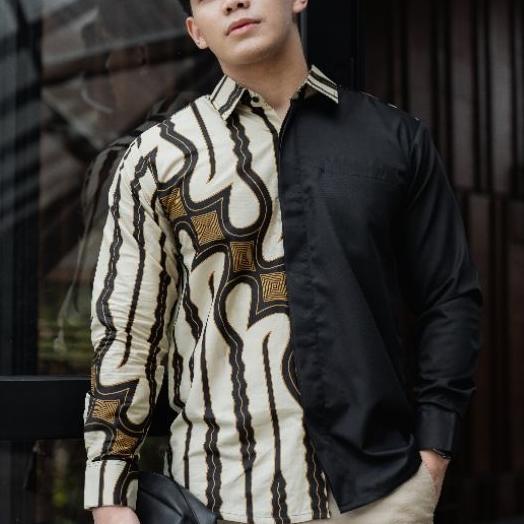 Kemeja Batik Pria Nuc.Id Arya 03 (Hitam-Cream)