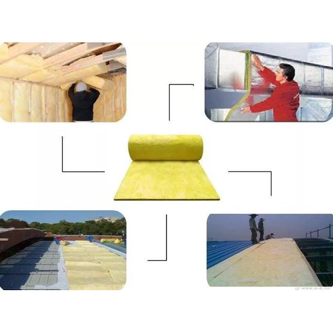 Glasswool Aluminium Foil Busa Peredam Suara Peredam Panas Tebal 2 Inch