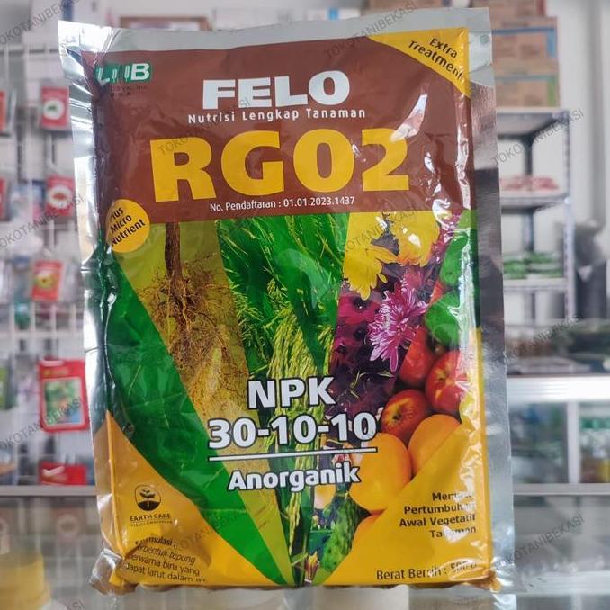 Felo Rg 02 Rapidgro 30-10-10 Pupuk Lengkap Npk 500Gram Terbaru 