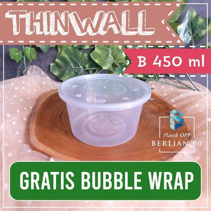 Mangkok Plastik 450 ml Mangkok Plastik Bulat Cup Puding Thinwall