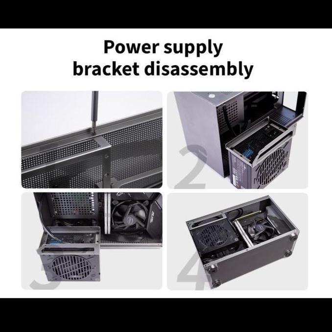 Comcom- Pccooler Mini I100 Pro Mesh Itx Case For Pc + Riser Vertical Gpu