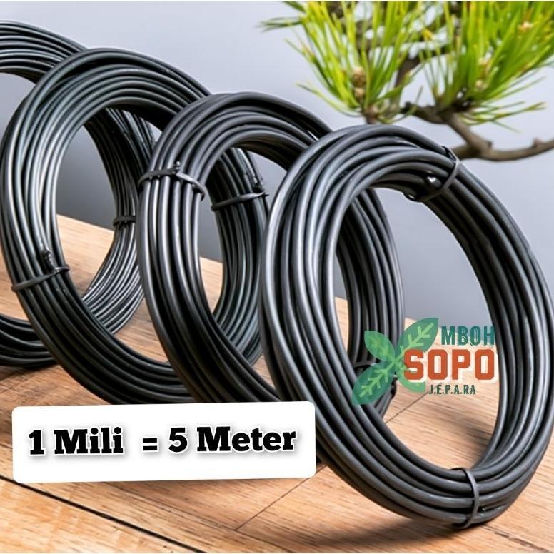 Promo Cod Kawat Bonsai Hitam Eceran,  Ukuran 1Mm, Panjang 5 Meter ><