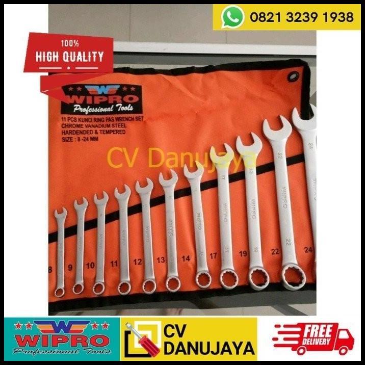 DISKON WIPRO KUNCI RING PAS SET 8-24MM 11PCS / KUNCI PAS RING SET 8-24 MM 