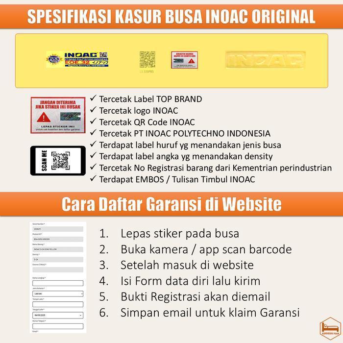 Kasur Busa Inoac Yellow EOE Super D32 Density 32 180 160 145 120 90 200x180x30 200x160x30 200x200x20