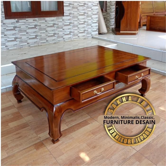 meja tamu meja kopi meja ketapang kayu jati ukuran 100x60x45