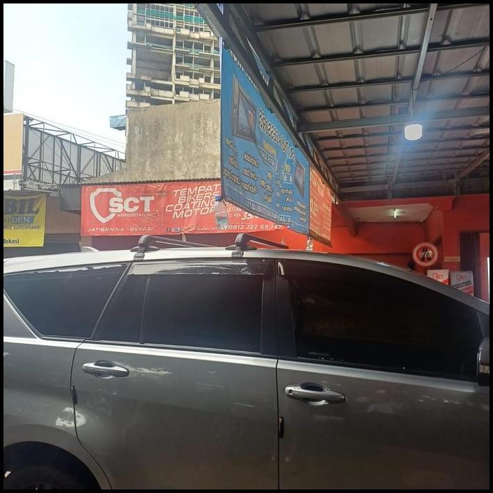 BEST DEAL CROSS BAR KAKI ROOF RACK BAGASI ATAS MOBIL INNOVA REBORN MODEL KUNCI RHINO SR 2 PCS 