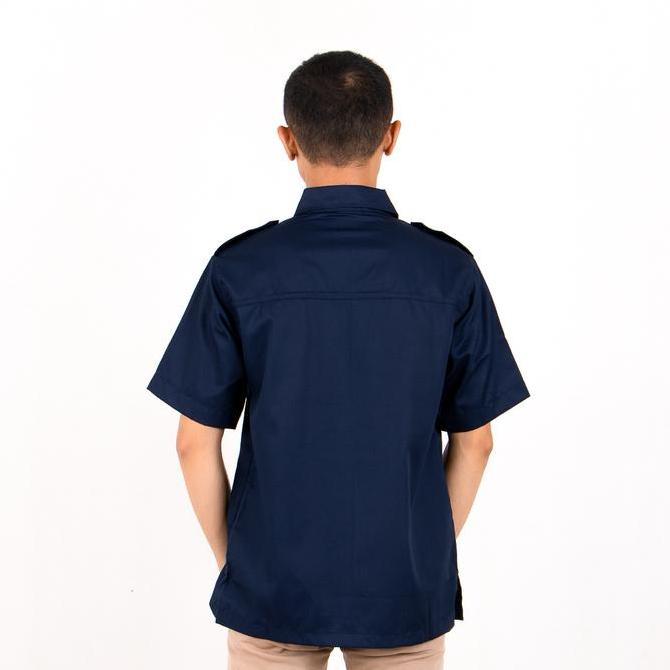 Baju PDL Lengan Pendek Kemeja PDH Lapangan Tactical Safari Outdoor Warna Biru Navy Hitam