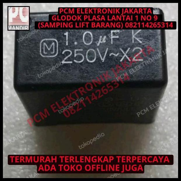DISKON KAPASITOR CAPACITOR MKT MKP KOTAK 1UF 1.0UF UF 250V MATSUSHITA HITAM 