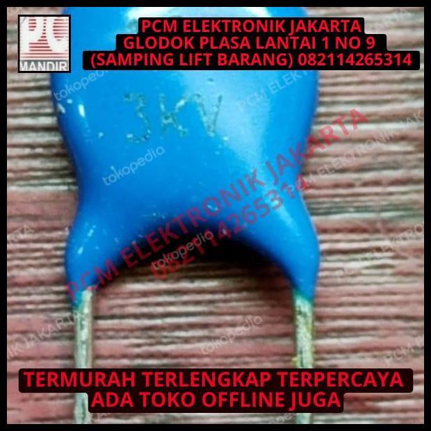 TERBARU KAPASITOR CAPACITOR KERAMIK BIRU 120PF 121 121PF 2KV 2 KV 2000V 