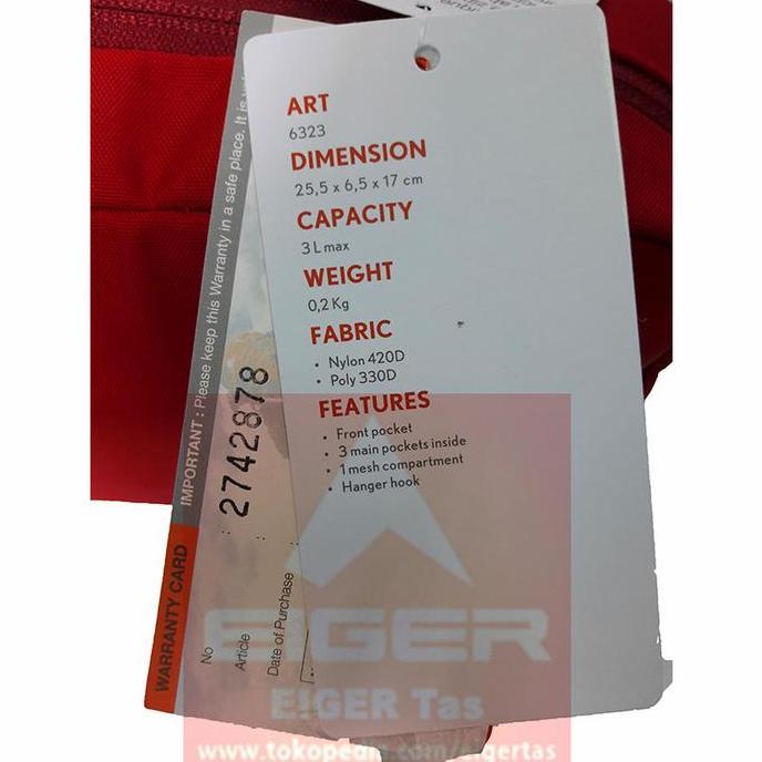 Ready Tas Eiger Pivot 6323 Multi Purpose Personal Pouch Hand Bag Clutch Outdoor Original Red