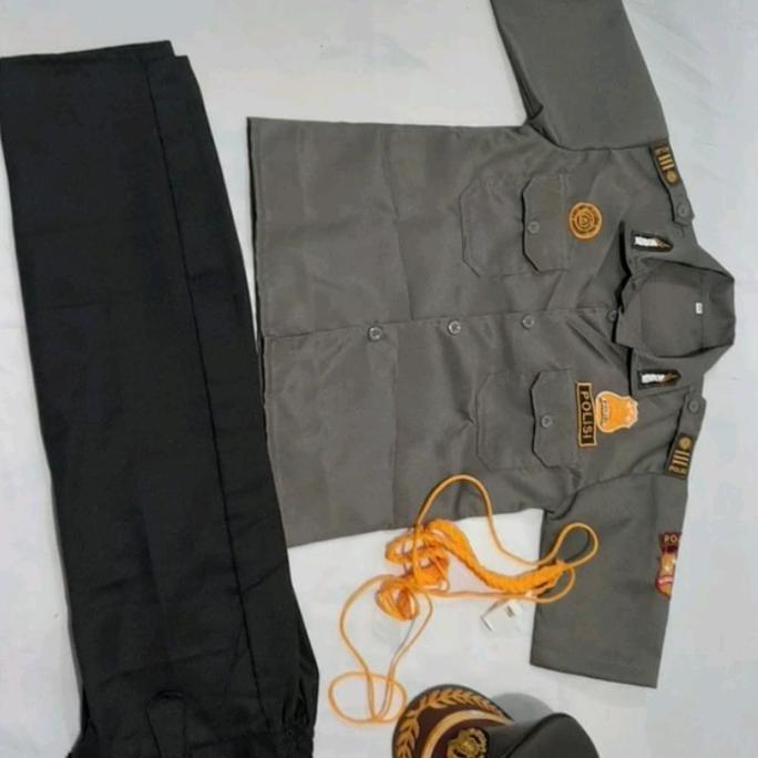 baju polisi anak laki laki profesi karnaval anak lengan pendek