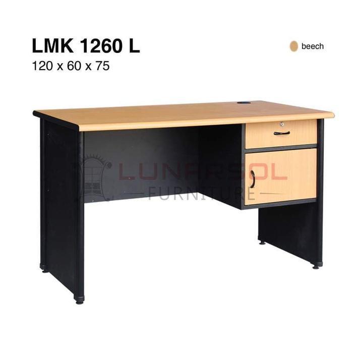 Lunar Meja Kantor 1/2 Biro + 1 Laci + 1 Pintu LMK 1260 L1 - Beech