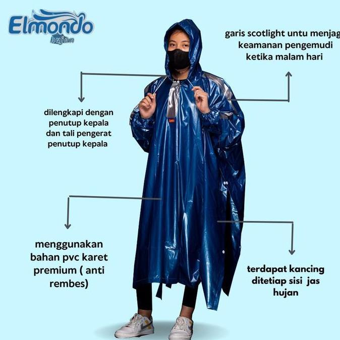 Jas Hujan Kelelawar Jas Hujan Ponco Lengan Elmondo Funtastic 703