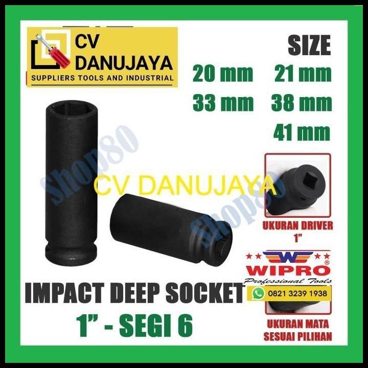 BEST DEAL WIPRO MATA KUNCI SHOCK IMPACT PANJANG SOK 1" 6PT 20 21 33 38 41 MM - 20 MM 